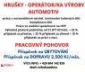 Operátor/ka výroby v automotiv, Hrušky.